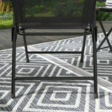 Outsunny Three-Piece Garden Seat Set, with Glass-Top Table - Black