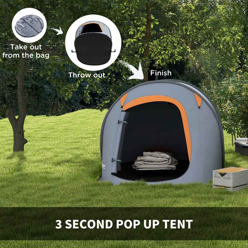 Outsunny Two-Man Pop-Up Dome Tent, with Accessories - Grey