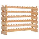 HOMCOM Six-Tier, 72 Bottle Wooden Wine Rack - Natural