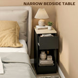 HOMCOM Set of Two Modern Storage Bedside Tables - Black
