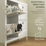 HOMCOM Modern Four-Drawer Shoe Cabinet - White