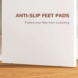 HOMCOM Storage Dressing Table, with LED Light Mirror - White