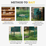 PawHut Two-Door Live Trap for Small Animals, Animal Trap for Rat, Mice - Dark Green