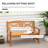 Outsunny 2-Seater Wooden Garden Bench Outdoor Patio Loveseat for Yard, Lawn, Porch, Natural