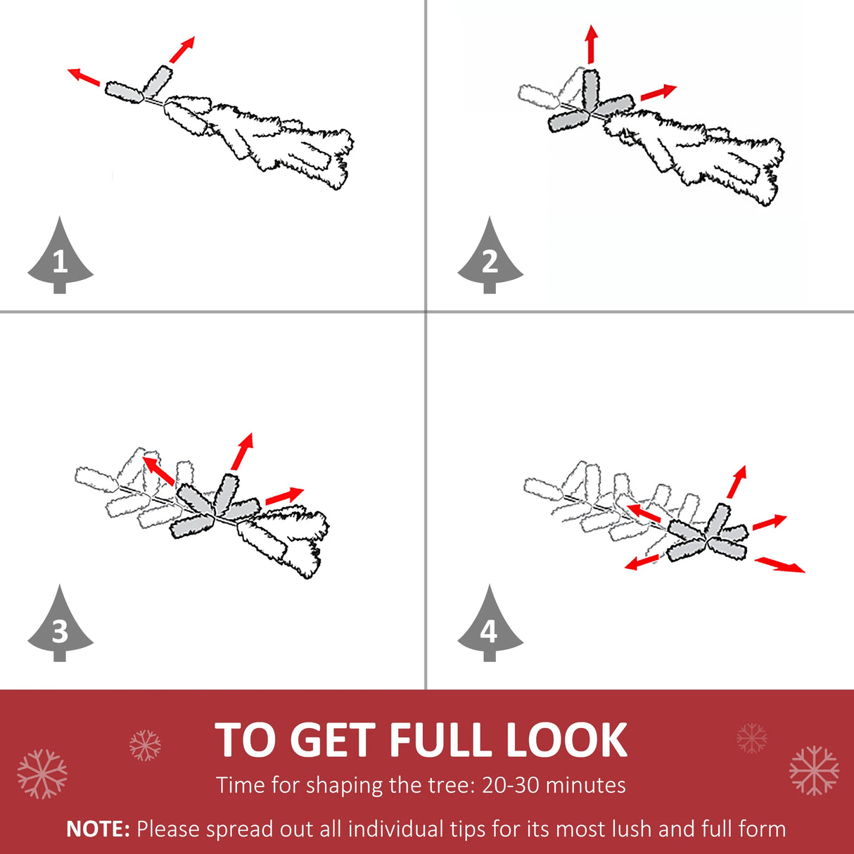 HOMCOM 4FT Pre-Lit Fibre Optic Artificial Christmas Tree Holiday Xmas Dcor with Tree Topper Multi-Colour