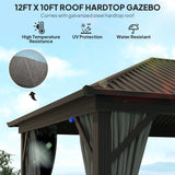 Outsunny 3.6 x 3 m Aluminium Hardtop Gazebo, with Accessories - Dark Grey