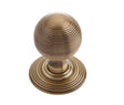 Jedo Reeded Mortice Door Knobs 62mm Antique Brass