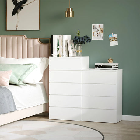 HOMCOM Chest of Drawers, 4-Drawer Storage Cabinets, Modern Dresser, Storage Drawer Unit for Bedroom