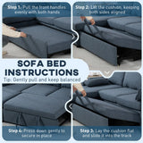 HOMCOM Corner Sofa Bed, L Shaped Sleeper Sectional Sofa with Reversible Storage Chaise, Blue