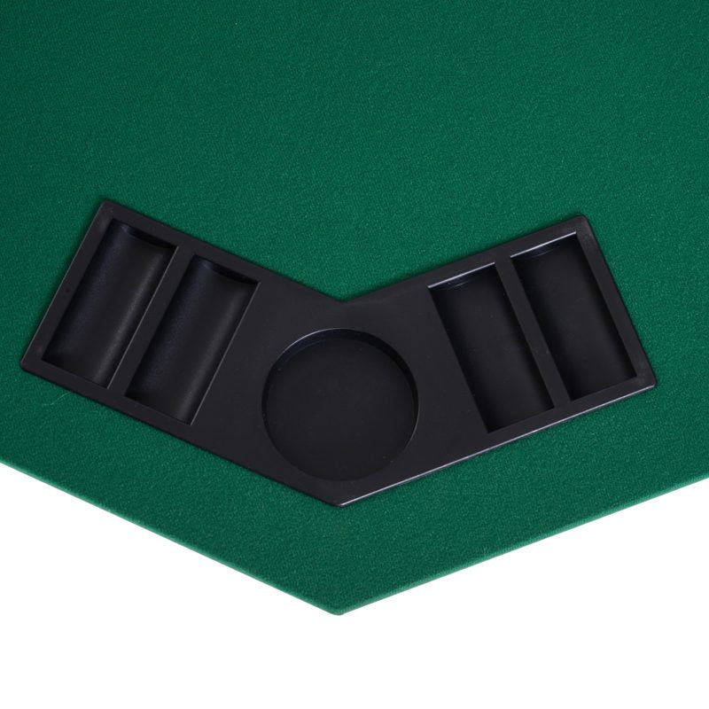 HOMCOM 1.2m/48 Inches Foldable Poker Table Top 8 Players Blackjack Tables Chip Trays