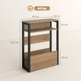 HOMCOM Industrial-Style Side Table - Black/Walnut Brown