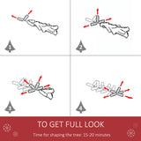 HOMCOM 5FT Artificial Christmas Tree Xmas Pencil Tree with Red Berries and Pinecones Holiday Home Indoor Decoration with Foldable Feet, Green