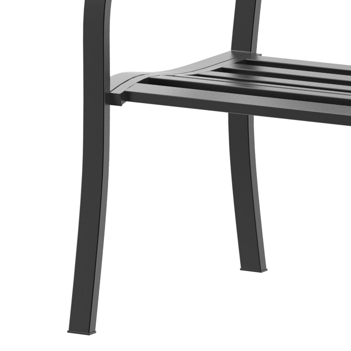 Outsunny Garden Bench Furniture Patio Park 2 Person Chair Seat Steel Black 120cm Outdoor