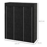 HOMCOM Fabric Wardrobe, with Rails and Shelves - Black