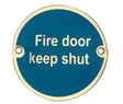 Stainless Steel Fire Door Keep Shut 75mm Polished Brass