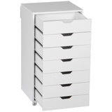 Vinsetto Seven-Drawer Filing Cabinet, with Wheels - White