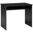 HOMCOM Modern Computer Desk, Home Office Table, Small Writing Desk with Storage Shelf, 90 x 50cm, Black Wood Grain