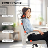 HOMCOM Ergonomic Office Chair with Foldable Backrest, 2D Headrest - Light Grey