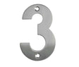 100mm Numerals SSS Finish 100mm Satin Stainless Steel No. 3