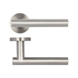 Atlanta Door Handles on Rose Grade 201 Satin Stainless Steel
