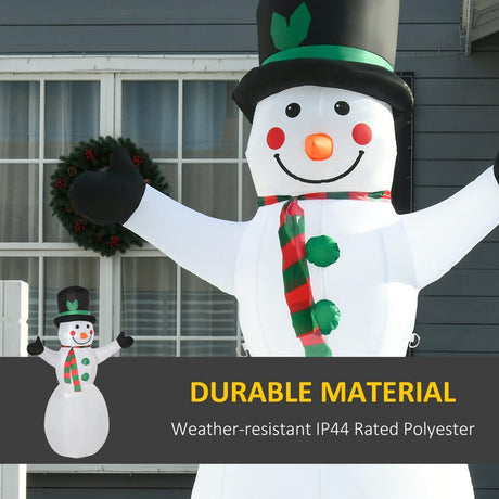 HOMCOM 6.5ft Inflatable Snowman LED Christmas Xmas Air Blown Holiday Decoration Outdoor Garden Decor