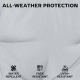 Outsunny Set of 6 Outdoor Seat Cushions with Machine Washable Cover, Water Repellent Seat Cushions Light Grey