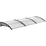 Outsunny Front Door Canopy, Outdoor Awning, 303 x 96cm Rain Shelter for Window, Porch and Front/Back Door, Clear