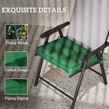 Outsunny Set of 4 42 x 42cm Outdoor Seat Cushions - Green