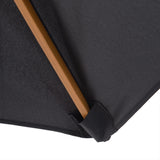 Outsunny 2.5m Wood Garden Parasol Sun Shade Patio Outdoor Wooden Umbrella Canopy Black