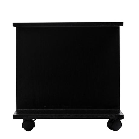 HOMCOM Modern TV Cabinet Stand Storage Shelves Table Mobile Bedroom Furniture Bookshelf Bookcase Black