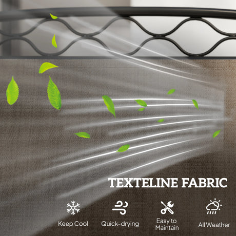 Outsunny Double Outdoor Glider Chair, 2 Seater Patio Rocking Chairs, Swing Bench with Tempered Glass Table, Breathable Mesh Fabric for Backyard, Garden, Porch, Brown