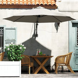 Outsunny 3(m) Wall-Mounted Parasol Shade, with Handle - Light Grey