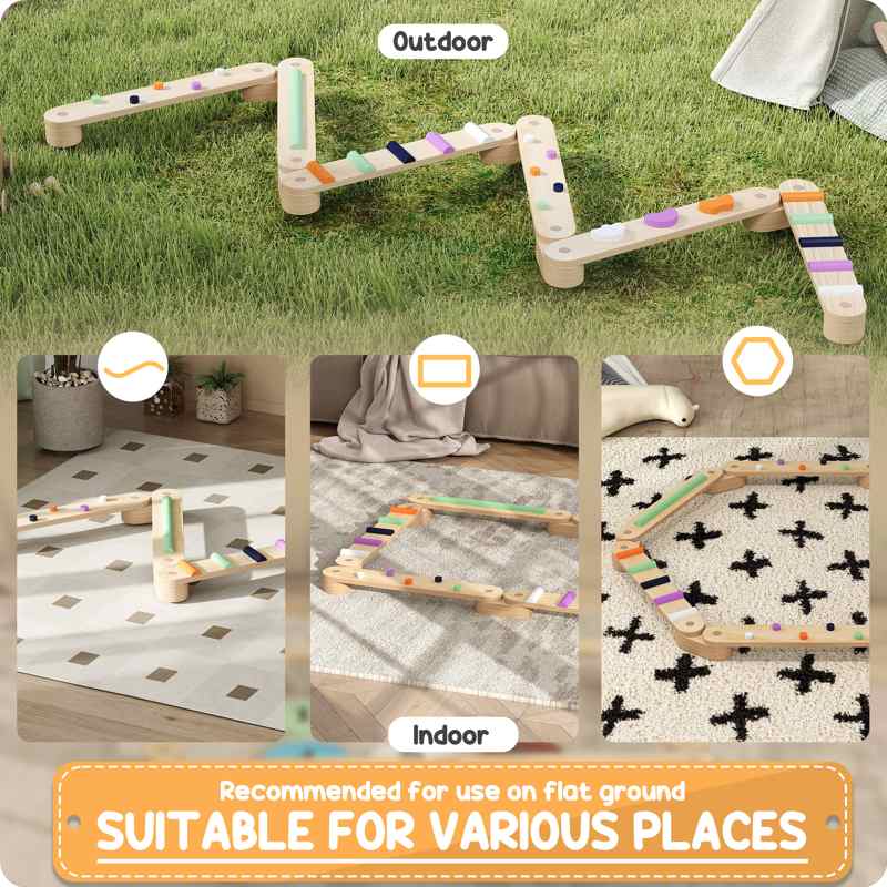 AIYAPLAY Wooden Balance Beam for Kids, Balance, Coordination, Agility
