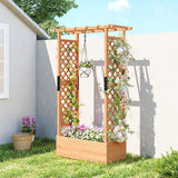Outsunny Fir Wood 110 x 44 cm Planter and Trellis Garden Bed