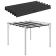 Outsunny Retractable Pergola Shade Cover, Replacement Canopy Fabric for 3 x 3 (m) Pergola, Gazebo Retractable Roof, Dark Grey