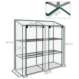 Outsunny 46 x 143cm Mini Lean-To Greenhouse, with Three Inner Shelves