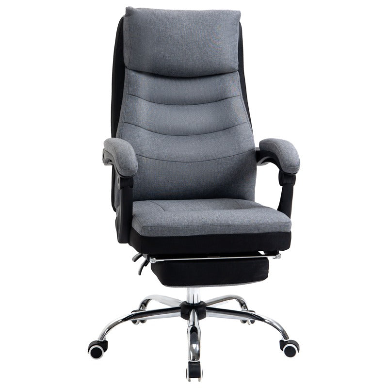 Vinsetto Office Chair, Executive Desk Chair 135° Reclining Computer Chair with Adjustable Height, Retractable Footrest and Swivel Wheels, Grey