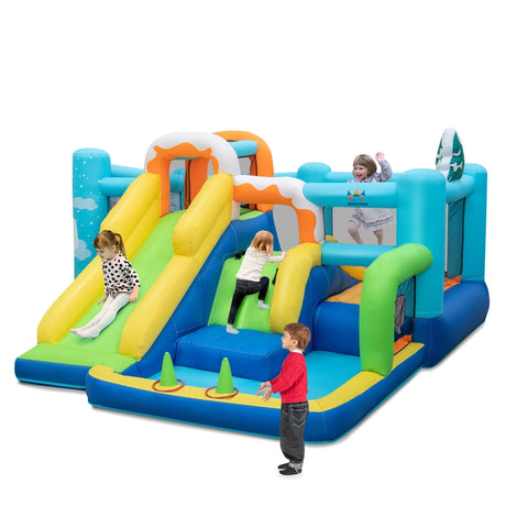 7-in-1 Kids Inflatable Bounce House with Jumping Area without Blower