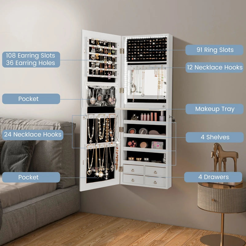 Multipurpose Storage Cabinet with 4 Drawers-White