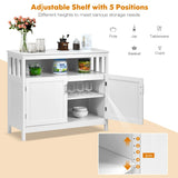Buffet Sideboard Storage Cabinet with Shelf for Kitchen-White