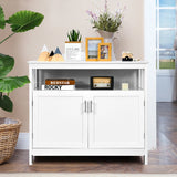 Buffet Sideboard Storage Cabinet with Shelf for Kitchen-White