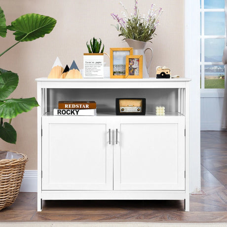 Buffet Sideboard Storage Cabinet with Shelf for Kitchen-White
