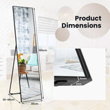 Free-standing wall-mountable mirror 160 x 40 cm