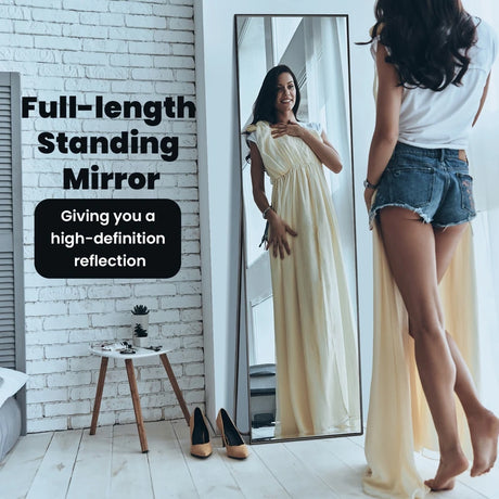 Free-standing wall-mountable mirror 160 x 40 cm