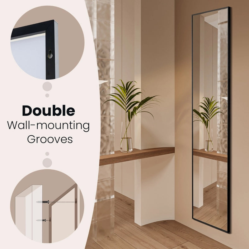 Free-standing wall-mountable mirror 160 x 40 cm