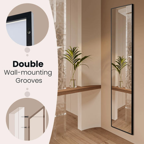 Free-standing wall-mountable mirror 160 x 40 cm