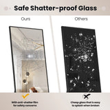 Free-standing wall-mountable mirror 160 x 40 cm