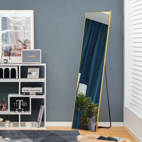 Free-standing wall-mountable mirror 160 x 40 cm