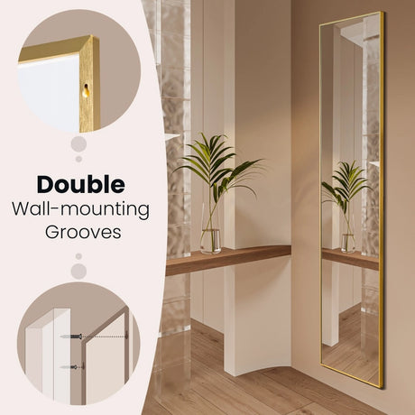 Free-standing wall-mountable mirror 160 x 40 cm