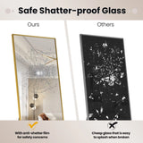 Free-standing wall-mountable mirror 160 x 40 cm